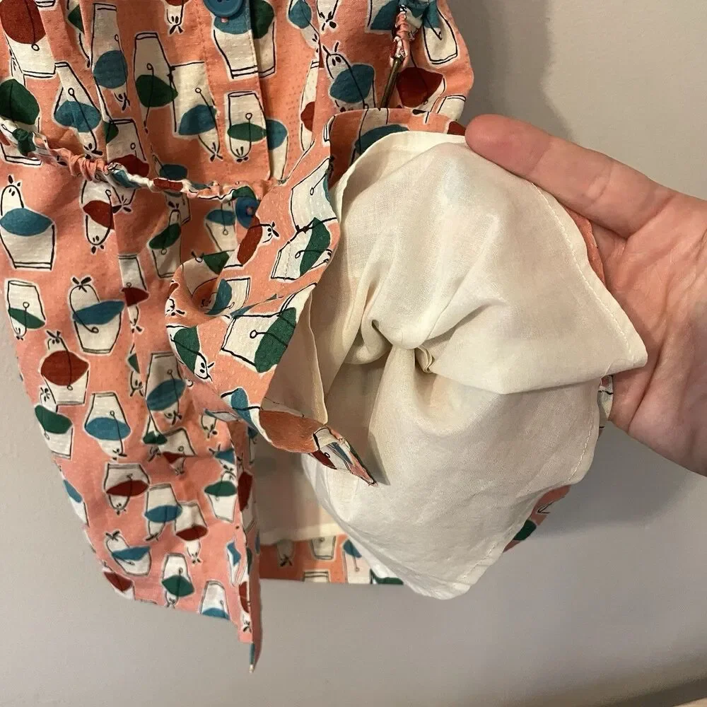 Mini Boden Summer Dress Pail Beach Summer Belt Sz 7-8 Lined